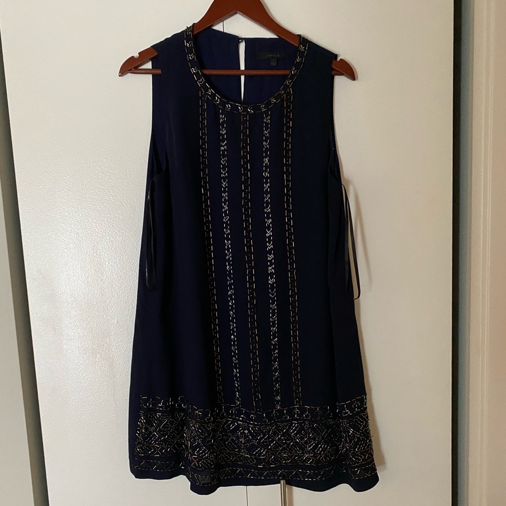 Navy Blue Sparkle Shift Dress